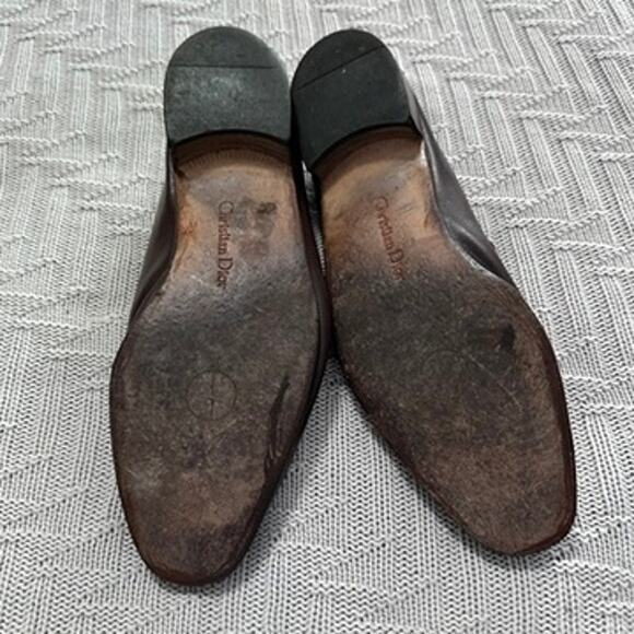 Vintage Christian Dior brown leather loafers size 10.5 main image 9